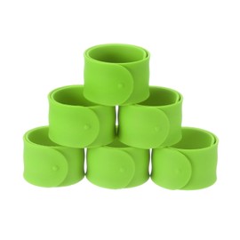 uxcell 6Pcs Silicone Snap Bracelets, 8.46" x 1" Slap Bracelets Bulk Wristbands for DIY Goodie Bag Fillers Crafts Classroom Incentives(Green)