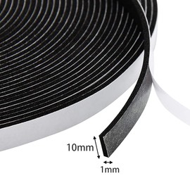 EVA Material Impact Resistant Sponge Gap Tape for Doors, Drafts, Soundproofing Seal, For Sliding Doors, Windows, Doors, Entryways, Cushion Tape, Length 32.8 ft (10 m), Width 0.4 inches (10 mm), Thickness 0.04 inches (1 mm)