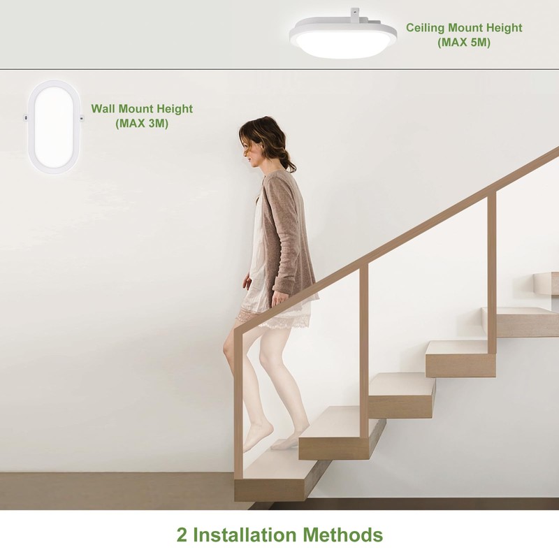 LEZOE 18W LED Wet Room Light with Motion Sensor Indoor,
