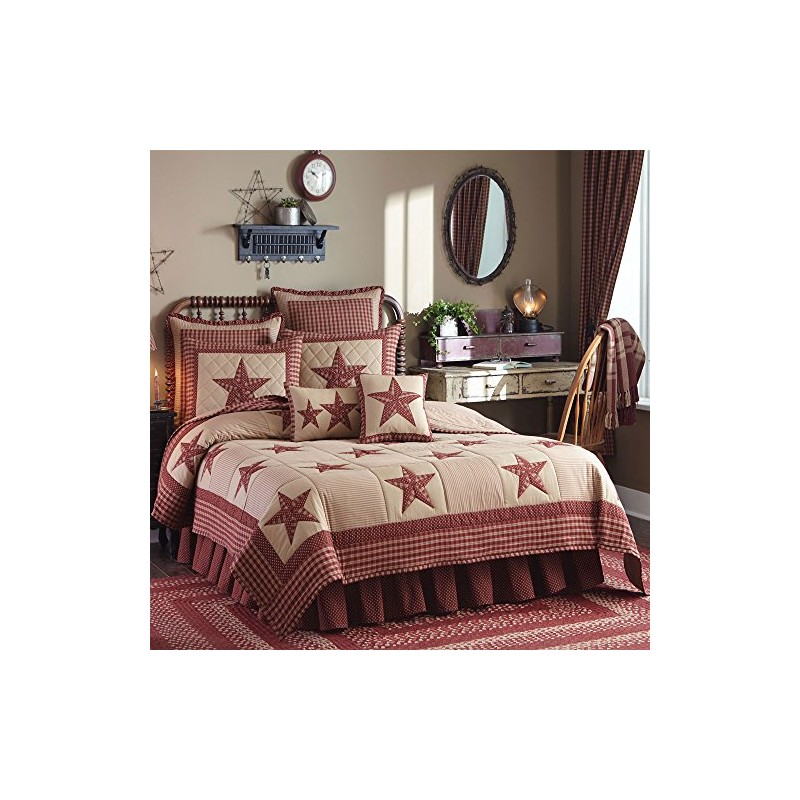 Park Designs Red Sturbridge Patch Basic Euro Sham