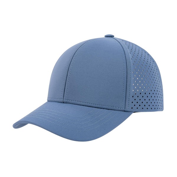 BOTVELA Men Baseball Cap Laser Cut Mesh Snapback Hat (Blue)