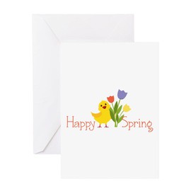 CafePress Happy Spring Chick Greeting Cards Folded Greeting Card Matte