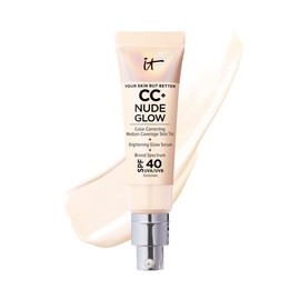 IT Cosmetics CC+ Nude Glow (Neutral Tan) - Lightweight Foundation & Brightening Glow Serum with SPF 40, Medium Coverage, With Niacinamide & Hyaluronic Acid, For All Skin Types, 1.08 fl oz