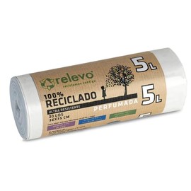 Relevo 20 Stück Müllbeutel 5 L - Parfümiert 100% Recycelt Müllsäcke