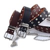 NiceYnn Double Grommet Belt with Detachable Adjustable Metal Chain -