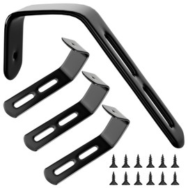 4 Set Angled Bunk Bed Ladder Hooks PVC Adjustable Coated Stainless Steel Iron Bunk Bed Ladder Hooks Brackets Heavy Duty RV Utility Hook Hanger J Hooks Metal with Mounting Screws