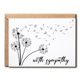 SMHGifts Sympathy Card - Dandelion Sympathy Card - 5x7 inches - Yellow - Contemporary Floral