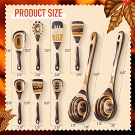 Teenyyou 9 Pcs Wood Cooking Spoons Set Pakkawood Kitchen Utensils Deep Soup Ladles Pakkawood Spurtle Slotted Spatula Non Stick Utensils for Kitchen Apartment Tools Essentials Housewarming Women Gifts