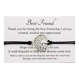 Lucor Best Friends Gifts | Tree Of Life Wish Bracelet | Friendship Gifts | Graduation Gifts | Christmas Birthday Gifts | Gifts for Friends(Turquoise)