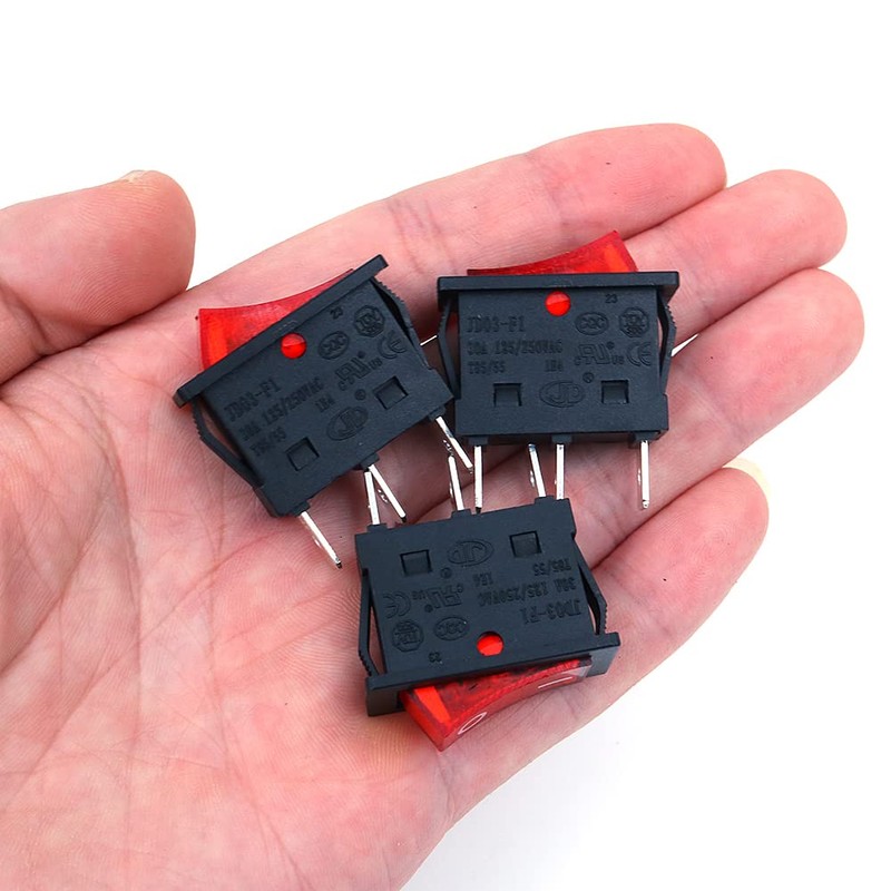 Tiardey 3Pcs AC 30A 250V/125V 3 Pin ON/Off Waterproof Boat