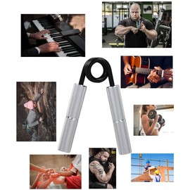Generisch Aluminium hand trainer for maximum grip strength - forearm trainer with grip pad, spring made of black hardened steel, hand muscle trainer (100 lbs)
