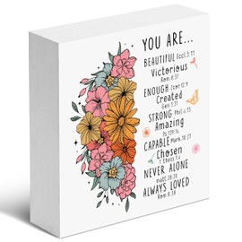 SSQBZU Christian Gifts, Bible Verse Decor, 'You Are Beautiful' Wood Box Sign, Christian Home Décor Accents, Christmas, Birthday, Thanksgiving, Easter Gifts, Gifts for Family, Friends, etc. (032)