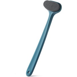 Upgraded long handle shower brush, comfortable bristles gently exfoliate, leading the new fashion of skin transformation - Material Type: Dark Blue, Size: 1 Count (Pack of 1)