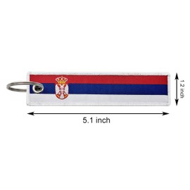 LLBFHH 3 Pcs Serbia Serbian Country Flag Keychain,Woven label Key Chains for Car Keys,Fabric Key Chains Men and Women,Used for Various Decorations., Serbia, 0.1