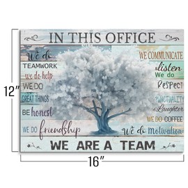 pureluca White Motivational Wall Decor for Office Winter Rime Tree Canvas Prints Painting Modern Inspirational Phrases Wall Art Home Office Work Room Decorative Framed Positive Quotes Artwork 12"x16"