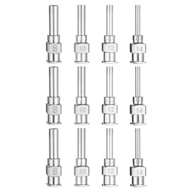 HARFINGTON 1set Dispensing Needles 8-14 Gauge 0.5 Inch Stainless Steel Blunt Tip Luer Connector for Refilling Glue Oil Thick Liquids Ink Lab Use, Silver