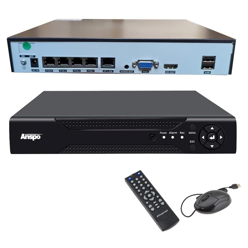 4-Channel PoE Network Video Recorder, 4ch H.265 Security NVR, 2MP