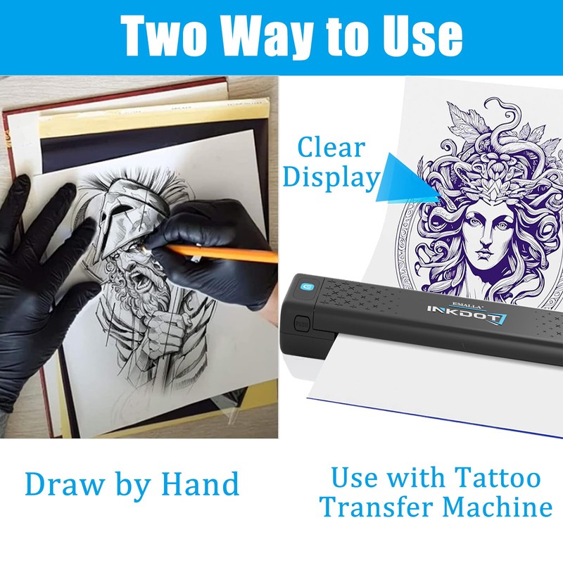 EMALLA Inkdot 100 Sheets Tattoo Transfer Paper Stencil Paper A4