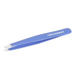 Tweezerman Slanted Tweezers Stainless Steel - Eyebrow Tweezers for Men and Women (Lapis Lazuli)