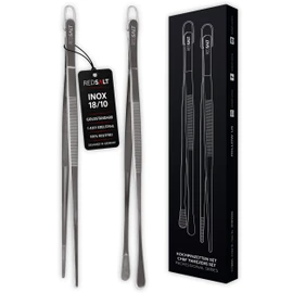 REDSALT Premium Cooking Tweezers Set 30 cm Long | INOX 18/10 Stainless Steel Rustproof Dishwasher Safe | Cooking Tongs Tweezers for Food Kitchen Grill Gastro | Gourmet Tongs Kitchen Tweezers Barbecue Tweezers