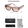 SOJOS Trendy Rectangle Sunglasses Womens Mens Retro Thick Frame UV400