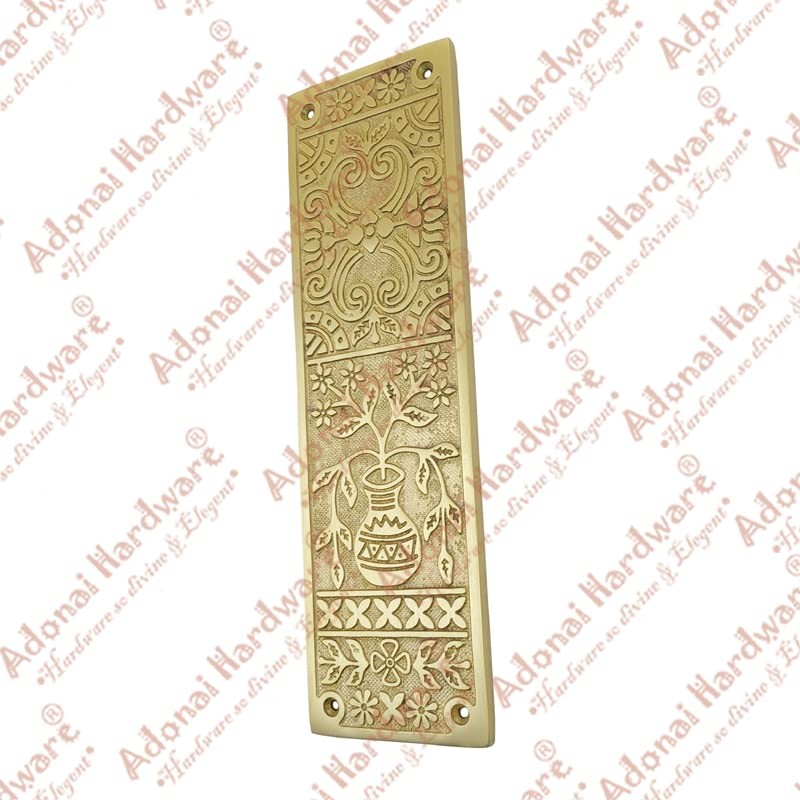 Adonai Hardware Decorative Brass Push Plate (9.9 Inch "Melchizedek", Satin