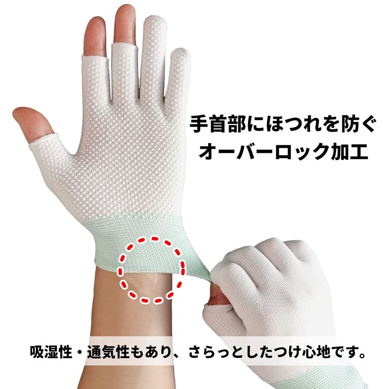 TUISKU 3-Finger Work Gloves, Anti-Slip, Set of 12, Work Gloves,