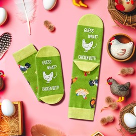 Zmart Funny Rooster Gifts Chicken Gifts for Chicken Lovers, Chicken Socks for Women Gag Chicken Leg Socks Men