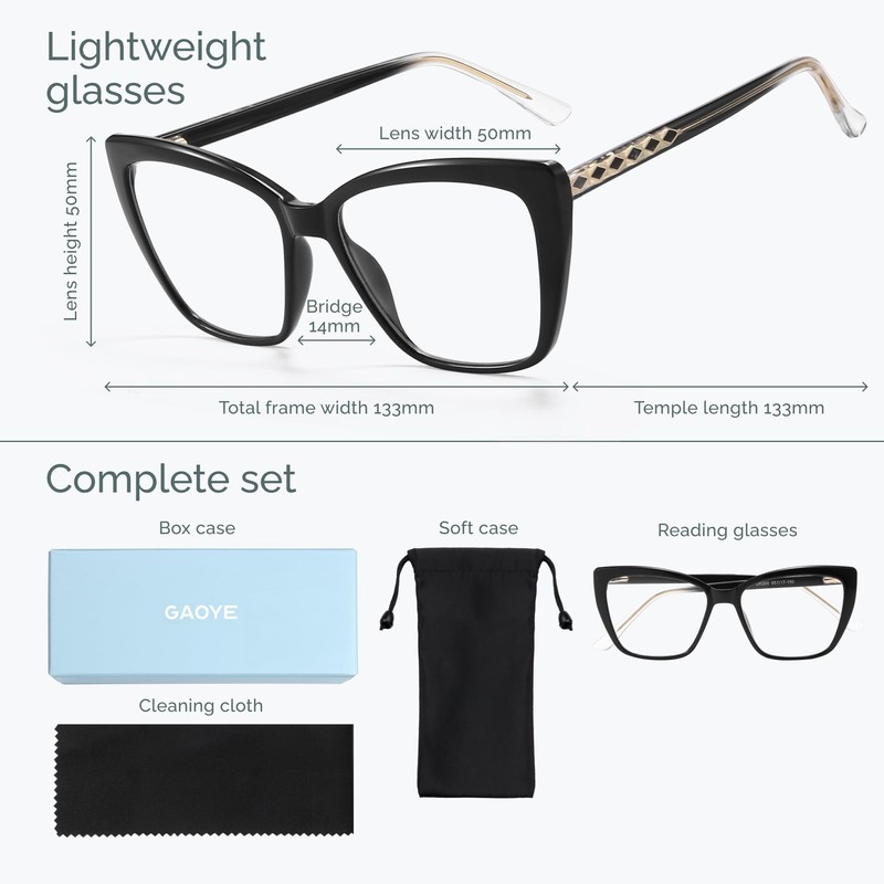 CCVOO Reading glasses black