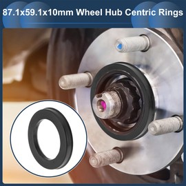 INFINAUTO 87.1mm to 59.1mm Car Wheel Hub Centric Rings Black Polycarbonate Wheels Center Shaft Shock Absorbing Hubrings 4 Pcs