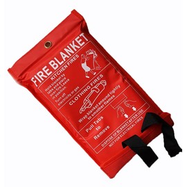 KING KARAN® 1m x 1m Soft Case Fire Blanket, Large, Quick Unfolding, with Loops