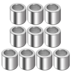 10 Stück M6 Aluminium-Abstandshalter, 6,2 mm ID x 12 mm Außendurchmesser x 10 mm Länge, runde Abstandshalter, Gewinde-Abstandshalter, einfarbige Oberfläche, Metall-Abstandshalter, 6,35 mm
