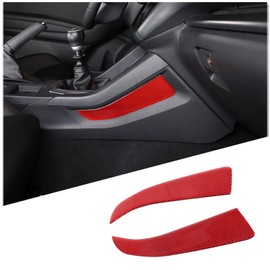 CHEAYAR Soft 3D Real Carbon Fiber Car Center Console Side Decoration Strips Trim Sticker Trim Decor Trim Kit Compatible with Subaru WRX 2022 2023 Interior Decoration Accessories (Style B, Red)