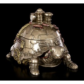 Unbekannt Steampunk Turtle Jewellery Box with Lid Fantasy Jewellery Box, Bronzed and Coloured