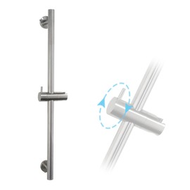 HAMOLER Wall Mount Bathroom Shower Slide Bar with Adjustable Hand Shower Holder Stainless Steel Shower Head Slide Bar, Brushed Nickel