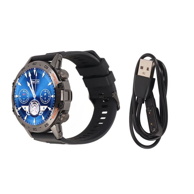 Black Outdoor Smartwatch with Speaker Waterproof Dustproof LCD Bluetooth Intelligent