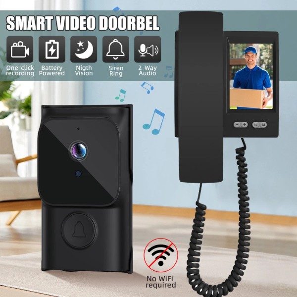 Unbranded Smart Doorbell Wireless Intercom Visual Video Phone Peephole Viewer