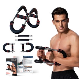 MUZMDNI Twister Arm and Chest Trainer Equipment Adjustable Spring Workout Bar Fitness, Forearm Triceps Chest Enhanced Exercise Strengthener, Upper Body Strength Training Machine for Men