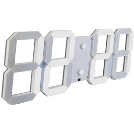 Gadiz Reloj Digital Luminoso Números Led 3d, Alarma, Blanco, Usb