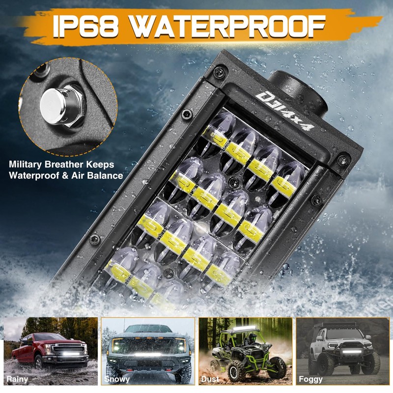 20 Inch LED Light Bar, Niking Auto Quad Row 320W