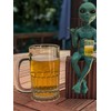 HUZHIBING Amusing and Humorous Alien Statue,Alien with Beer Glass Figurine