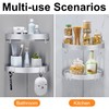 DUFU Adhesive Corner Shower Caddy with Hooks,Bathroom Shower Organizer, No