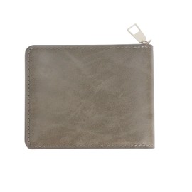 Jinweixb Men's short wallet, character pattern wallet, zipper closure, multi slot large capacity wallet card slot, gray 4.52 × 3.54 inches