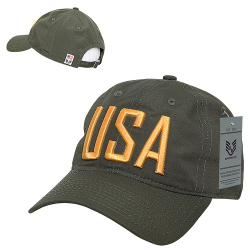 Olive Green USA US American Text United States America Ripstop