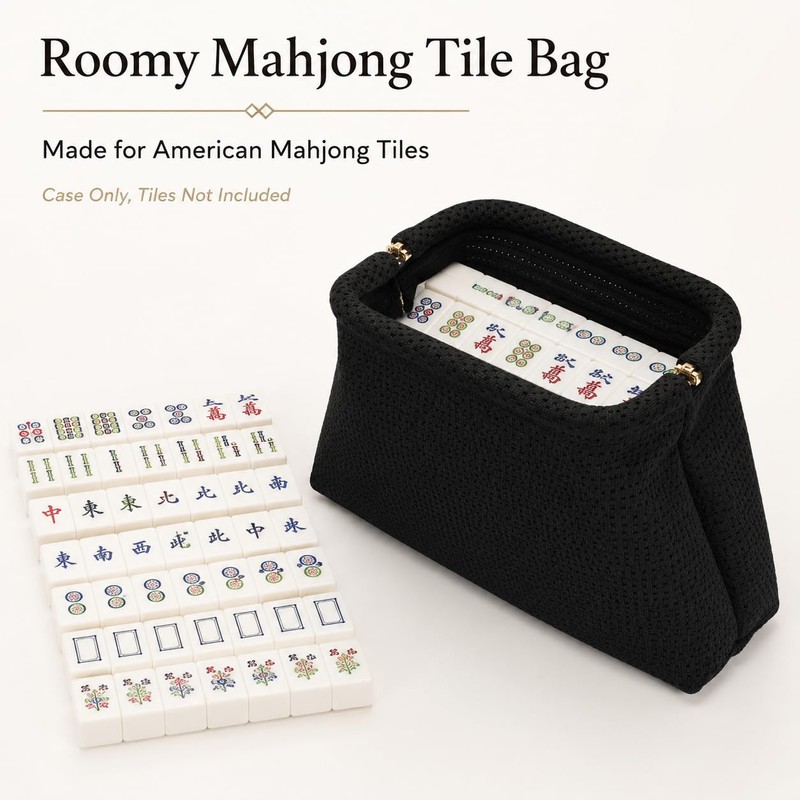 Pyrrhiax American Mah Jongg Tile Bag, Woven Mahjong Storage Pouch