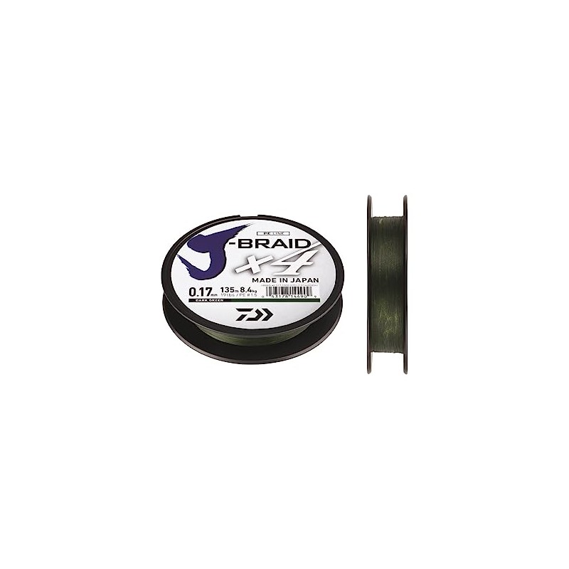 Daiwa J-Braid X4 Fishing Line Dark Green 270m 5.5lb 0.07mm