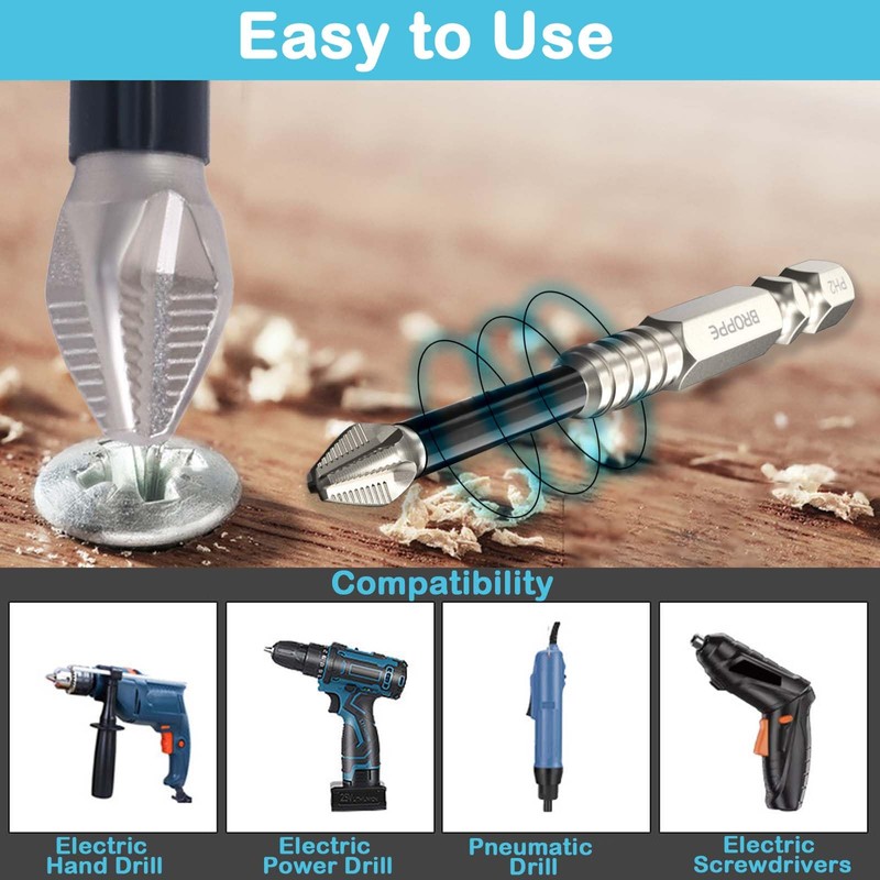 YUENTOEN 6Pcs Phillips Magnetic Screwdriver Bit Set, S2 Steel Anti-Slip