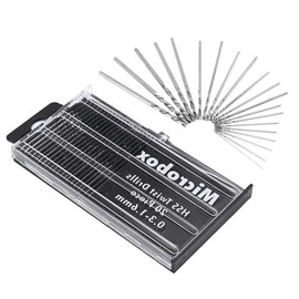 Twist Drill Bits Set, 20 Pieces 0.3-1.6 mm HSS Mini Micro Drill Bit Set Micro Precision Drill Mini Twist Drill Bits Set for Plastic Wood Soft Metal