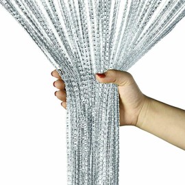 aotuo0608 2 Pack Home Decor Sequin Curtain for Doorway,Door String Curtains,Closet Bedroom Blind Living Room Divider,Window Wall Panel Fringe Backdrops Sheer no Beads Beaded Decorative Crystal (Grey)