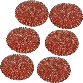 Fujisho New Pure Copper Scourer, Power of Copper, Kitchen Scourer, Copper Ion Blending, Prevents Bacteria and Bacteria Breeding, Set of 6